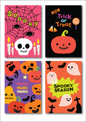 EPS graphic element Halloween illustration card 