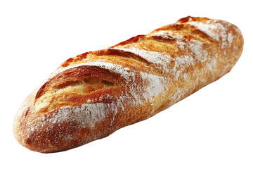 Golden Baguette with Flour Dusting on a Transparent Background Ready for Food Related Projects