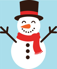 cartoon snowman vector illustration	