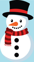 cartoon snowman vector illustration	