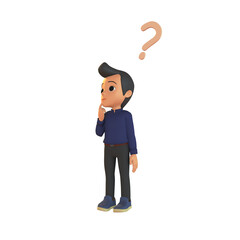 Confused Man 3D Illustration