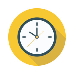 Time flies a stylized clock ticking moments Yellow background black dial minimalistic design flat lay style Watch the