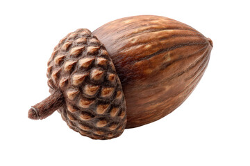 Acorn Close Up on Transparent Background with Detailed Texture