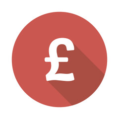 British Pound Symbol Illustration Finance Currency in Red Circle Icon for Exchange Economy Banking and Investment in