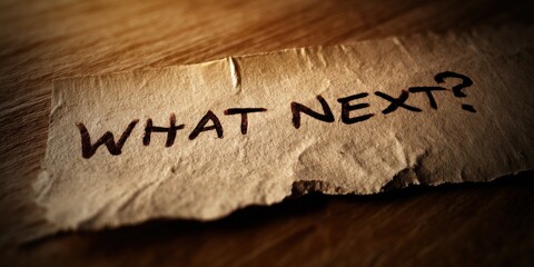 Torn paper writing question what next for future planning