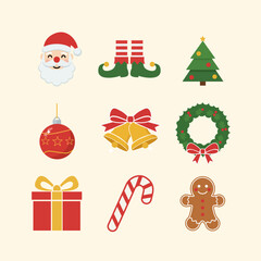 Christmas Icon Sheet Set Winter Holiday