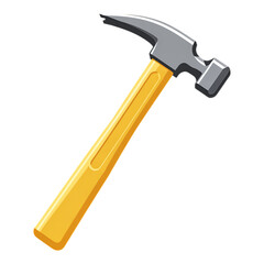 Yellow Hammer with Transparent Background, 3D Realism Design Element