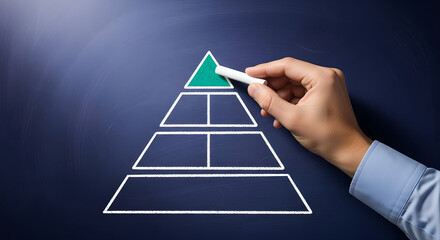 Hierarchy Pyramid Diagram Concept for Business Strategy and Data Visualization