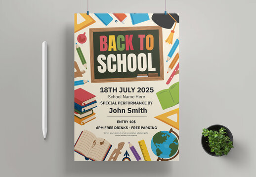 Back To School Poster Flyer Template