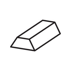 One gold bar vector icon in flat style