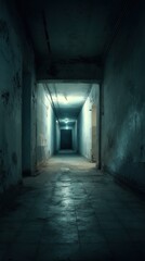 Obraz premium Stunning photo of dark and eerie corridor with light at the end of the tunnel view.