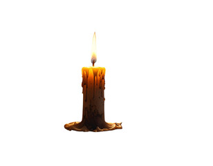 Haunted Candle Glowing in Abandoned Room