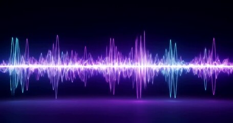 Vibrant soundwave visualization in neon colors against a dark background - Powered by Adobe