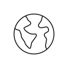 Simple World Globe Planet Earth Outline Vector