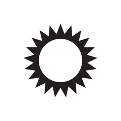Solid Black Sun Icon Representing Warm Weather