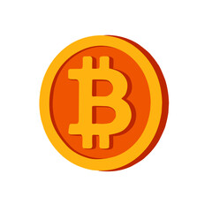 Bitcoin Coin Icon – Digital Cryptocurrency Vector Illustration
