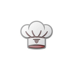 Chef Hat PNG 3D white cooking hat isolated on white background clean simple icon