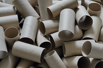 Empty cardboard paper rolls background