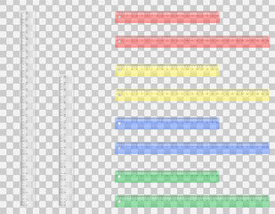 school transparent colored ruler cartoon stock vector illustration isolated on background