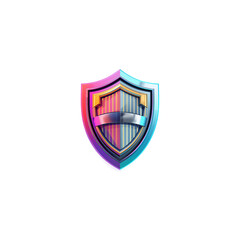 gold and turquoise security shield isolated on white background png