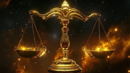 Abstract composition with concept of Libra zodiac sign symbol - Powered by Adobe