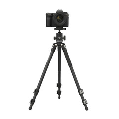 Camera and Tripod on Transparent Field Equipment for Photography Enthusiasts and Professionals