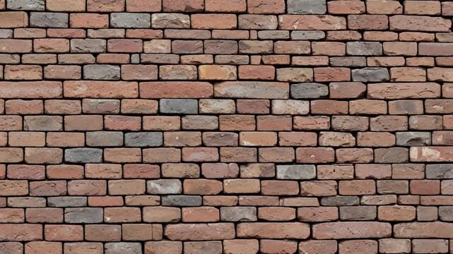 A full-frame, detailed close-up shot of a classic brick wall, showcasing its robust and authentic texture. The traditional masonry pattern features a rich tapestry of individual bricks in varying eart