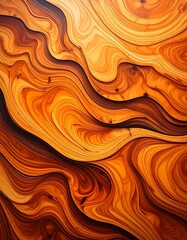 Abstract wooden waves with a warm, rich color palette