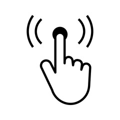 touch control icon white on background