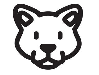 Pets icon 2D vector line art in a clean minimalist domestic animals design