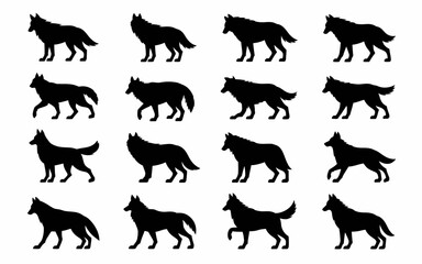 dog silhouettes vector