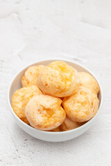 Cheese bread bowl, Brazilian snack, pao de queijo