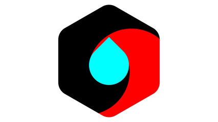 Abstract Hexagon Geometric Shapes  Minimalist Symmetrical Digital Art in Bold Colors
