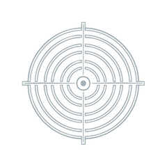 Light Gray Target with Circles and Crosshair on White Background