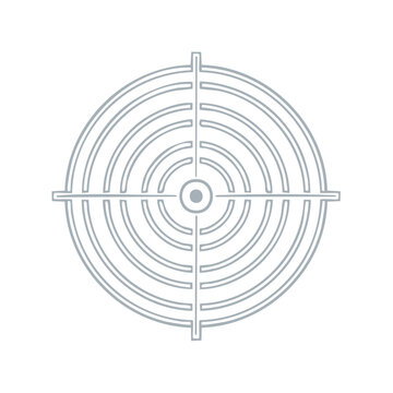 Light Gray Target with Circles and Crosshair on White Background