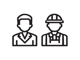 Professions icon 2D vector line art in a clean minimalist style for careers