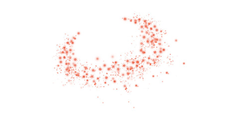 Red Magical Glowing Particles, Burst with Confetti and Firework Spark Elements for Celebration Design