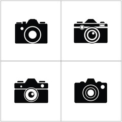 Camera Icons Four Grid Design on Transparent Background