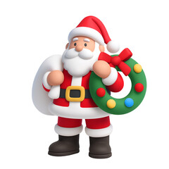 クリスマス サンタクロース イラスト 3D