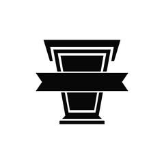 Isolated Black Abstract Banner Badge Shape on White Background, Label Design