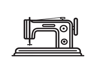 Sewing icon 2D vector line art for fashion design and needlework craft