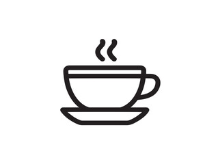 Tea icon 2D vector line art for healthy herbal infusion concept