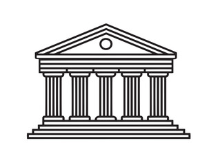 Fototapeta premium Temples icon 2D vector line art for culture and historical travel