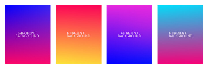 Collection of abstract multi-colored gradient vector cover illustrations. As background for business brochures, cards, packages and posters.
