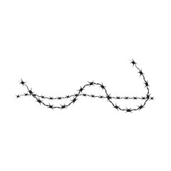 Barbed wire vector illustration isolated on white background
