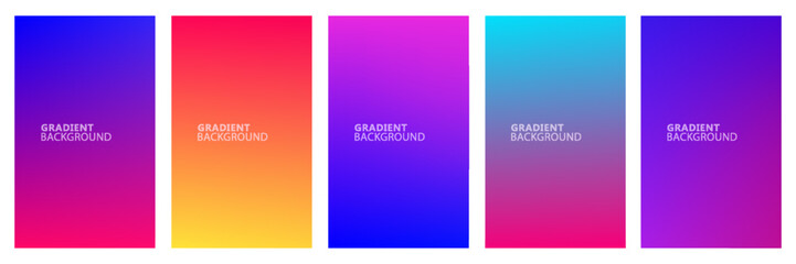 Collection of abstract multi-colored gradient vector cover illustrations. As background for business brochures, cards, packages and posters.