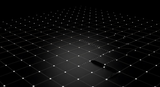 Minimalist Black and White Technical Grid Background