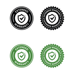 Obraz premium Extended Warranty shield logo. A symbol of protection, security, and service guarantee. Simple flat vector icon isolated for business, retail, and products