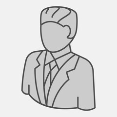 Candidate man isometric icon, democracy day concept. Vector graphics. Avatar of voter sign and editable stroke, outline style icon for mobile or web design.