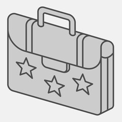 Candidate portfolio isometric icon, democracy day concept. Vector graphics. Voter bag sign and editable stroke, outline style icon for mobile or web design.